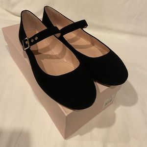 Avec Les Filles black suede ballet flats 7.5